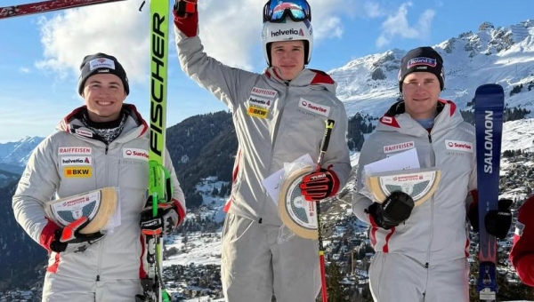 Ski alpin - Coupe d'Europe: Gaël Zulauf et Arnaud Boisset sur le podium du Super-G de Verbier