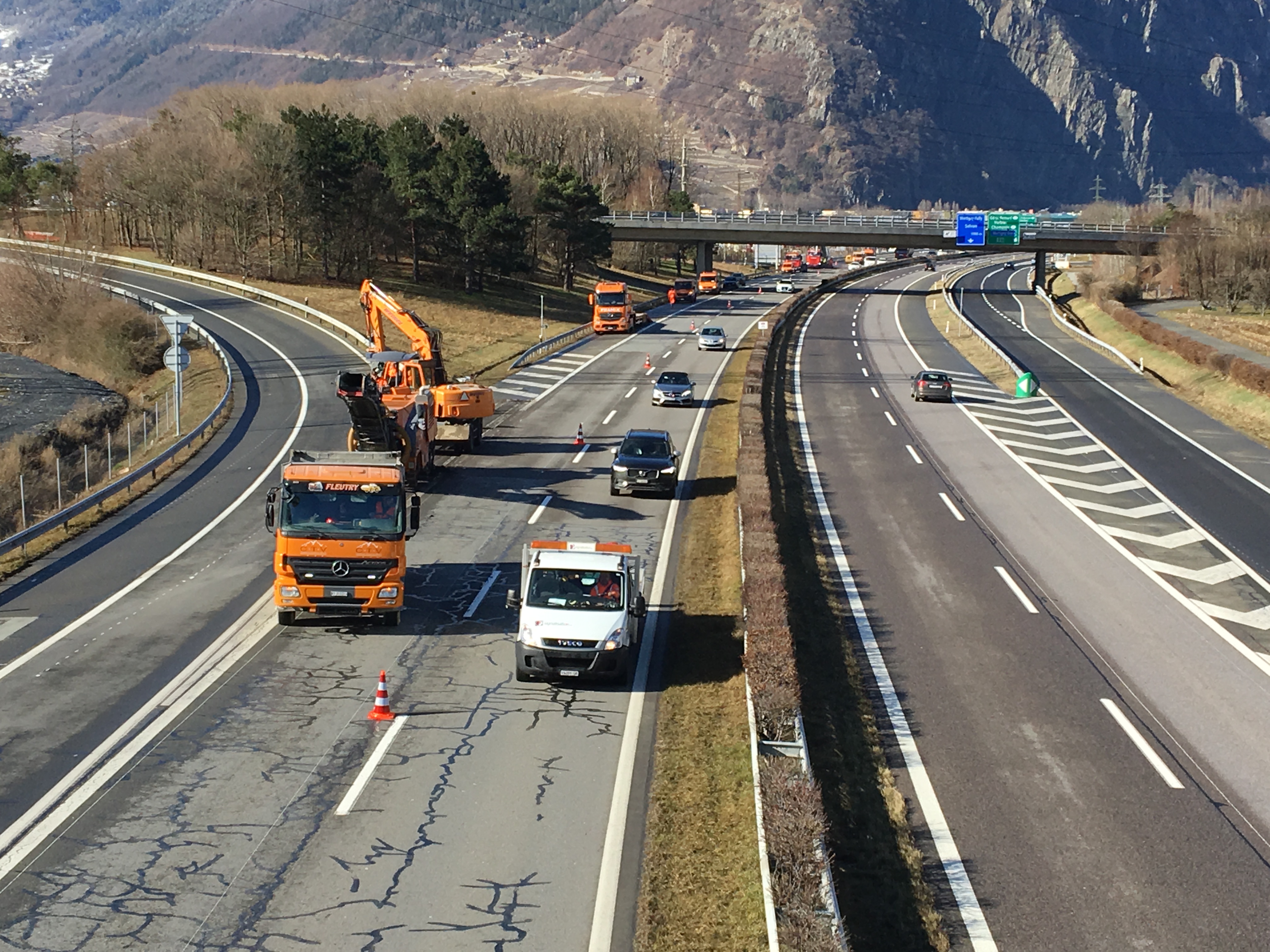 Un chantier d’envergure a débuté sur l’autoroute dans la région de Martigny