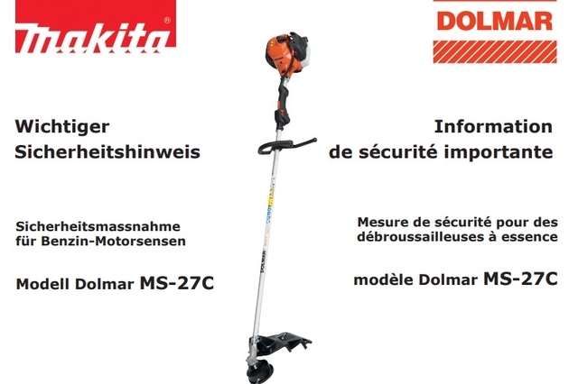 Rappel: une débroussailleuse Makita présente un défaut de fabrication