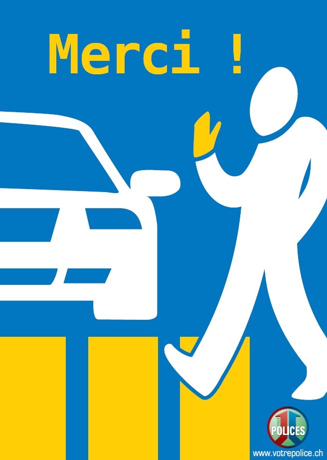 "Merci!", la nouvelle campagne de prévention de la police vaudoise, s'adresse principalement aux piétons