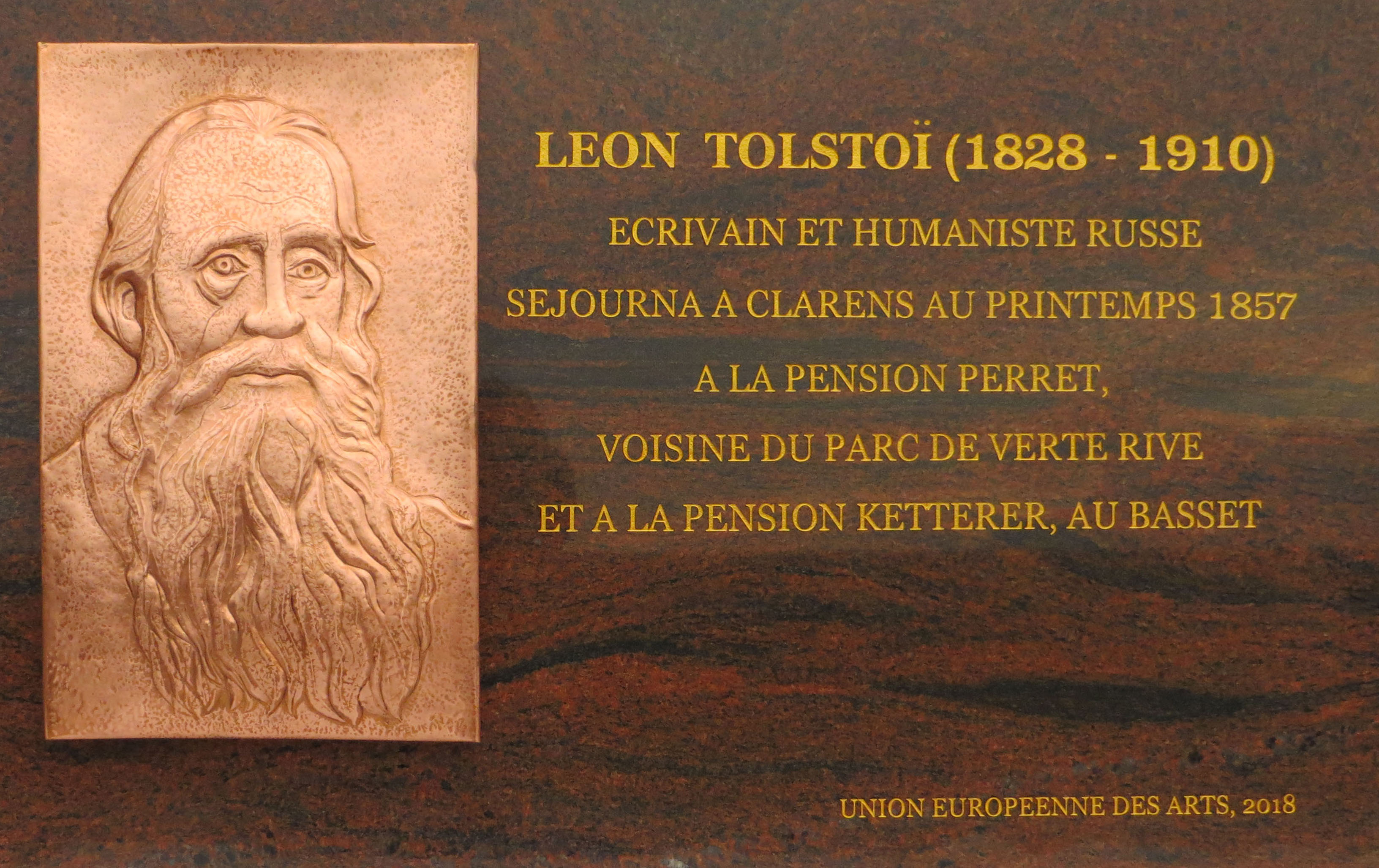 Léon Tolstoï a désormais une plaque à son effigie à Clarens