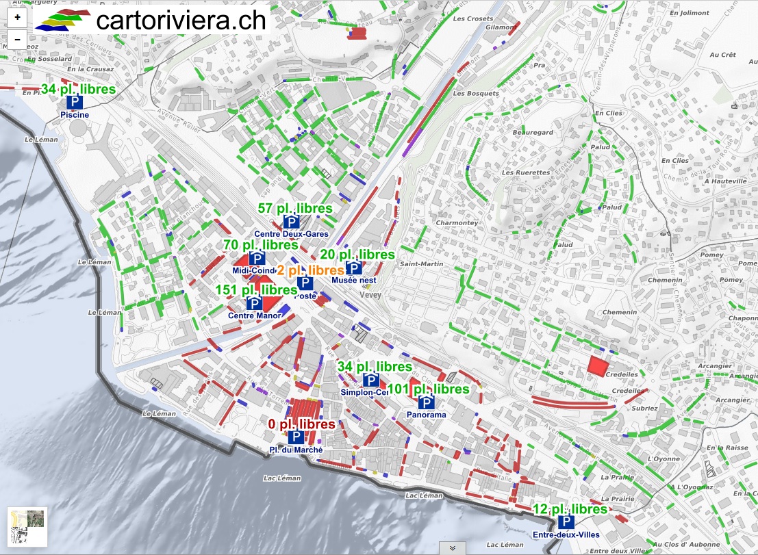 CartoRiviera recense désormais tous les parkings veveysans