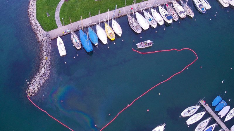 Le port du Bouveret a été victime d'une pollution au diesel