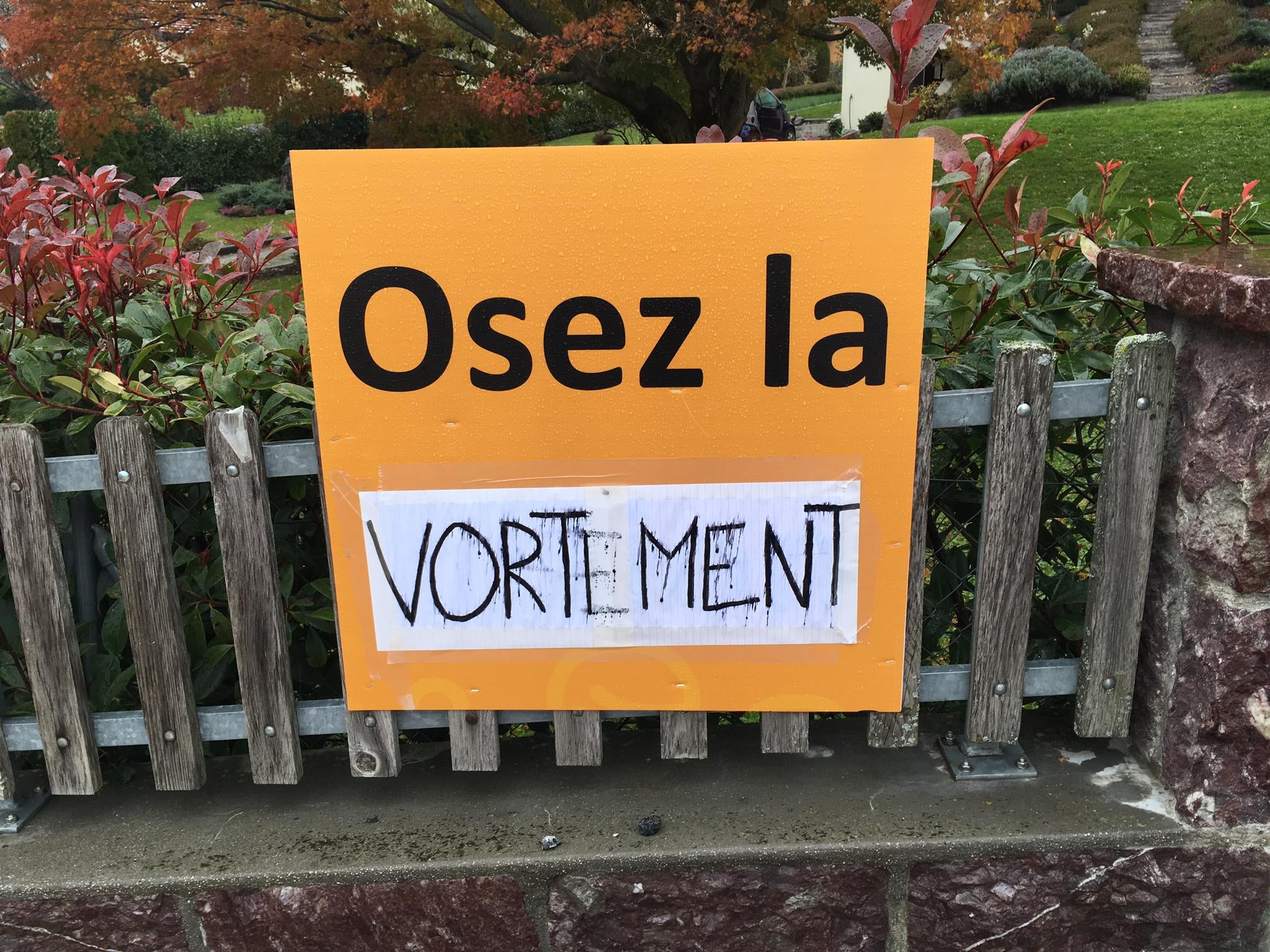 Des affiches de campagne ont une nouvelle fois été dégradées à Collonges