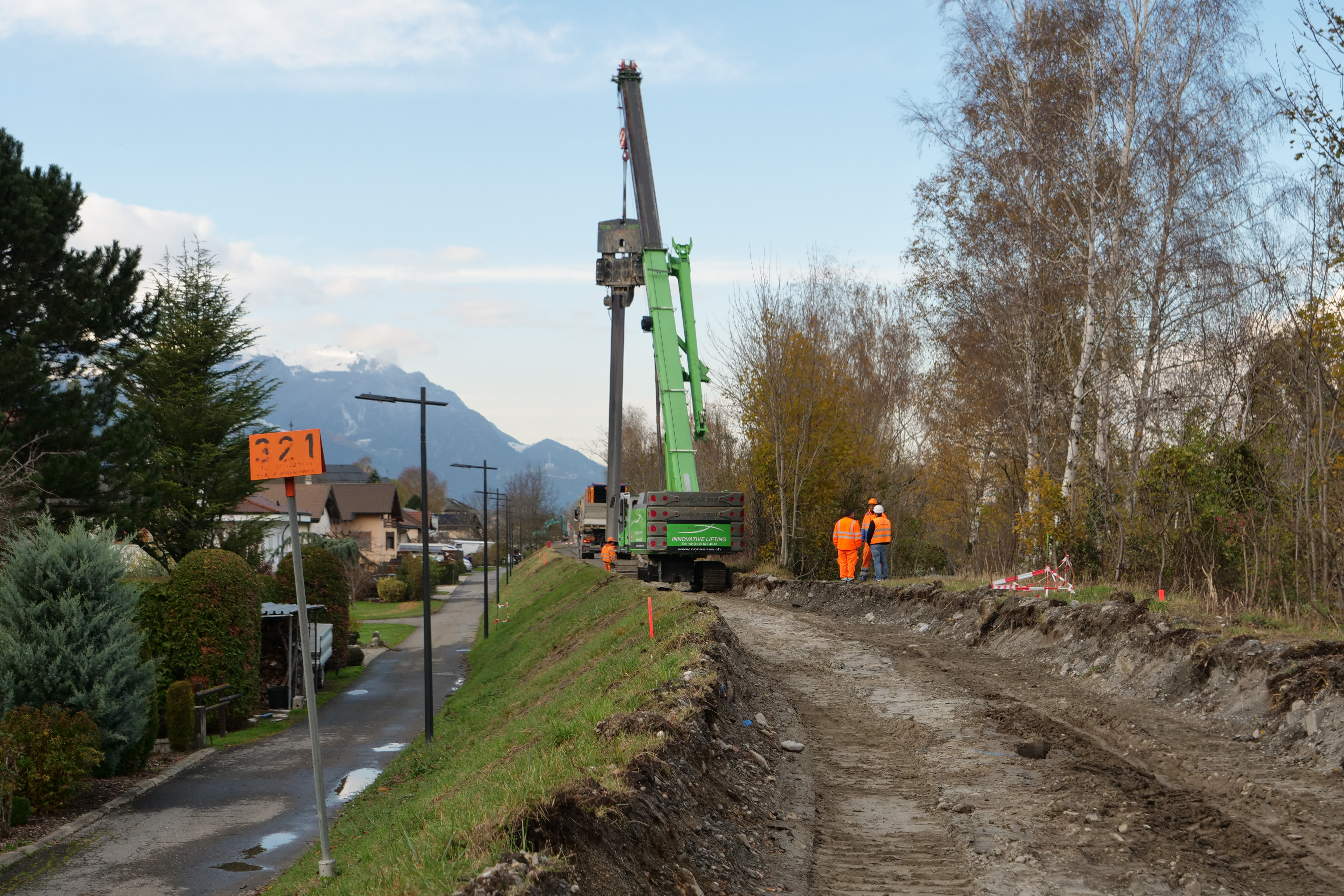 Massongex : les travaux de Rhône 3 sécurisent la digue