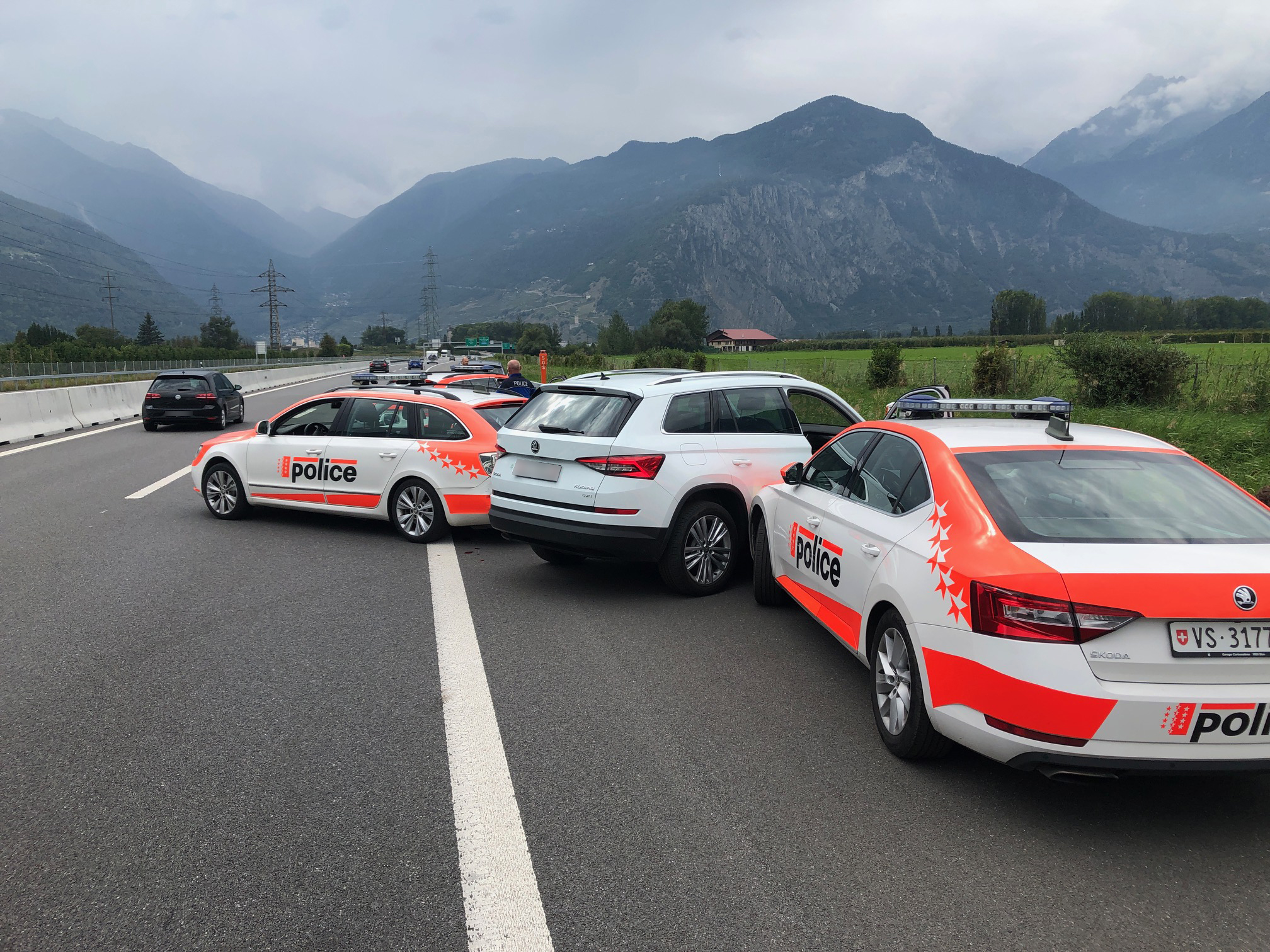 Arrestation musclée hier sur l'A9 près de Martigny