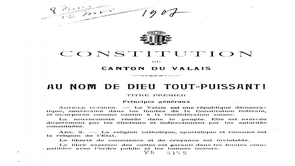 Le préambule de la Constitution valaisanne ne devrait pas changer