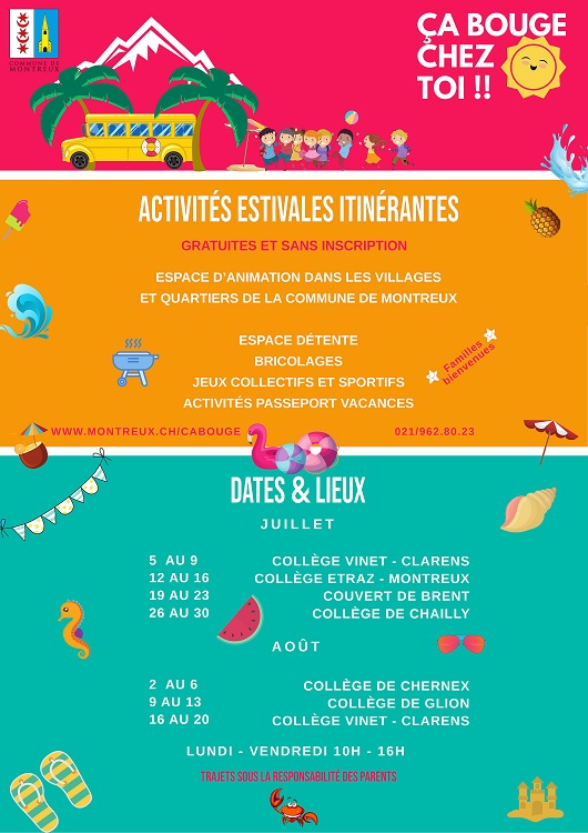 Les enfants de Montreux ont le choix des activités cet été