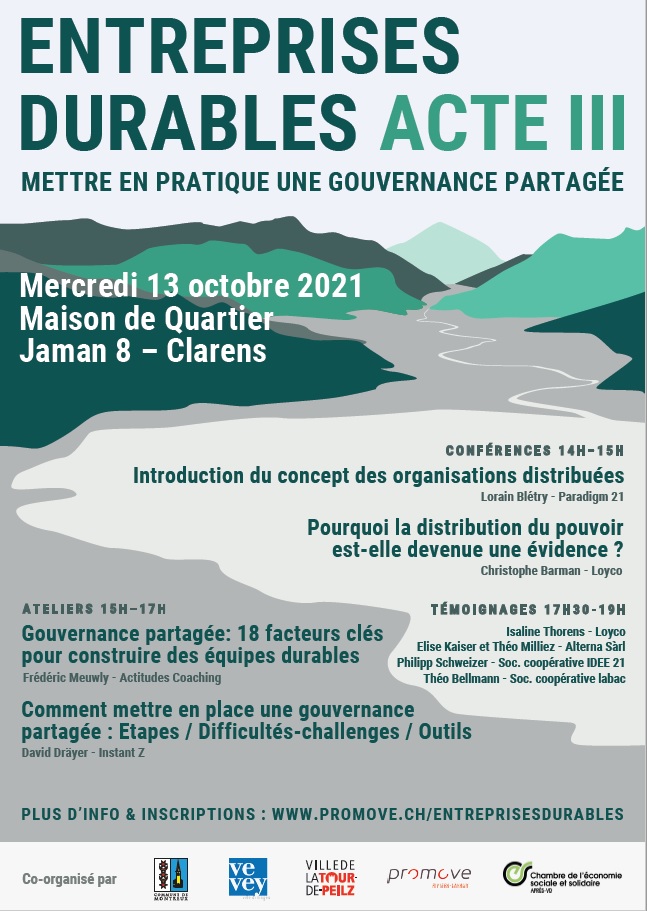 La gouvernance partagée sera au centre des discussions des entrepreneurs de la région Riviera-Lavaux