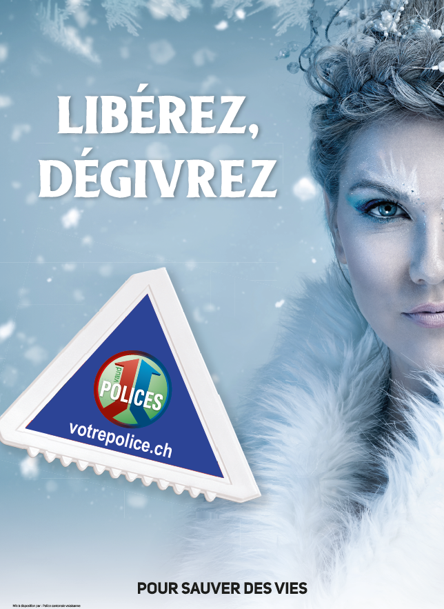 "Libérez, dégivrez", la police vaudoise reprend l'humour valaisan pour sa campagne de prévention