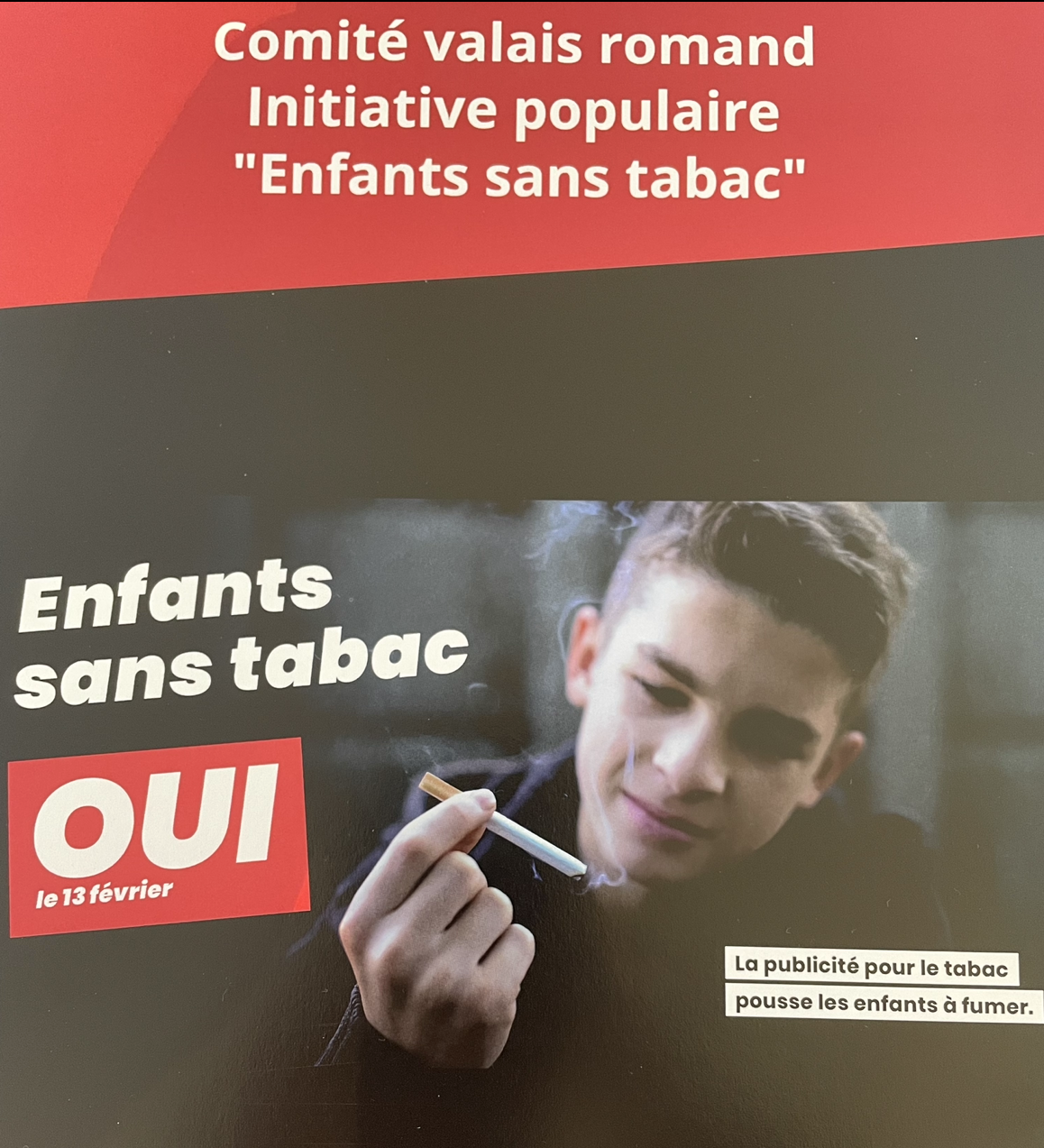 Le comité du Valais romand en faveur de l’initiative populaire dite « Enfants sans tabac » a présenté ses arguments aujourd'hui à Sion