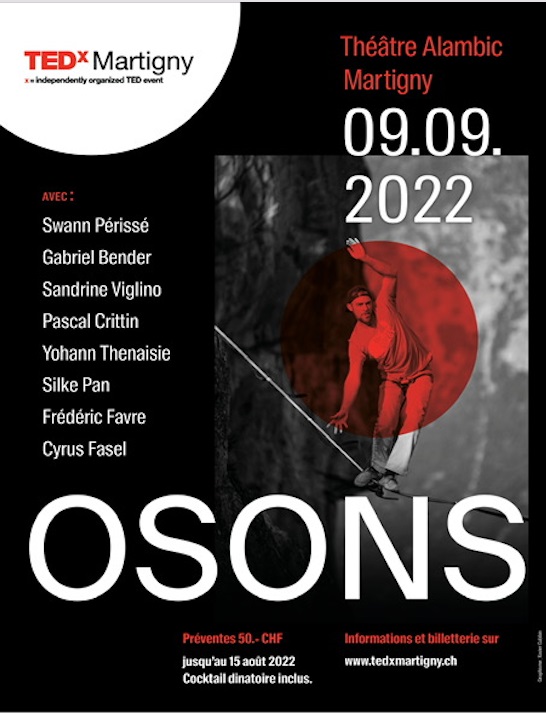 La 11e édition du TEDxMartigny se tiendra le 9 septembre prochain au Théâtre Alambic