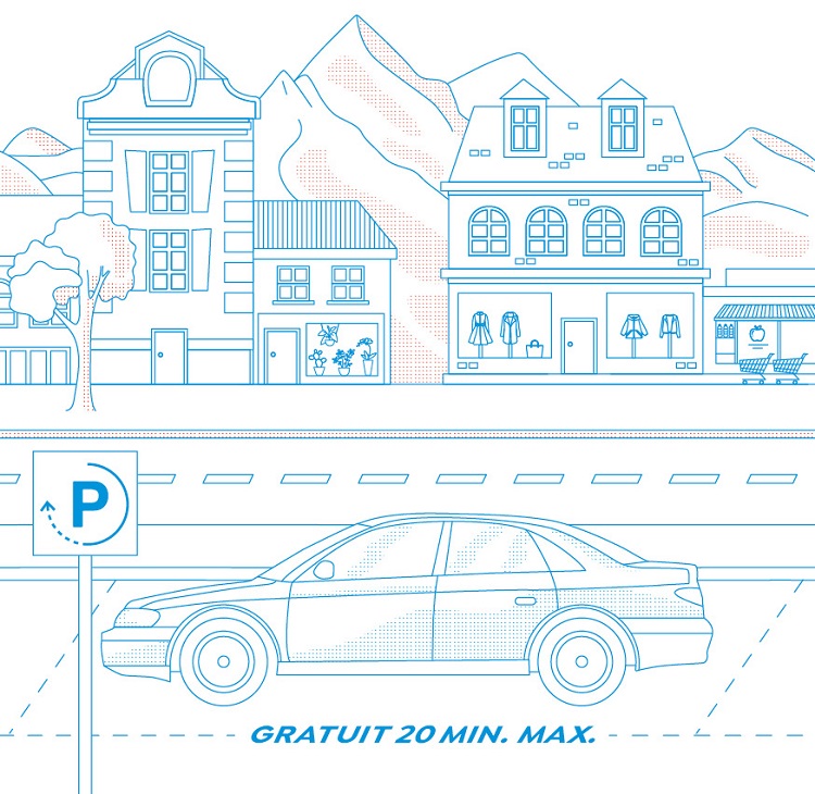 Le stationnement au centre-ville de Monthey est gratuit mais limité à 20 minutes maximales