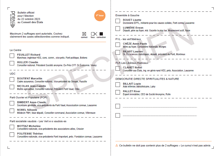 Le bulletin unique sera introduit lors des prochaines élections fédérales