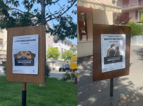 « L’humour montheysan » pour lutter contre les déjections canines abandonnées dans les espaces verts