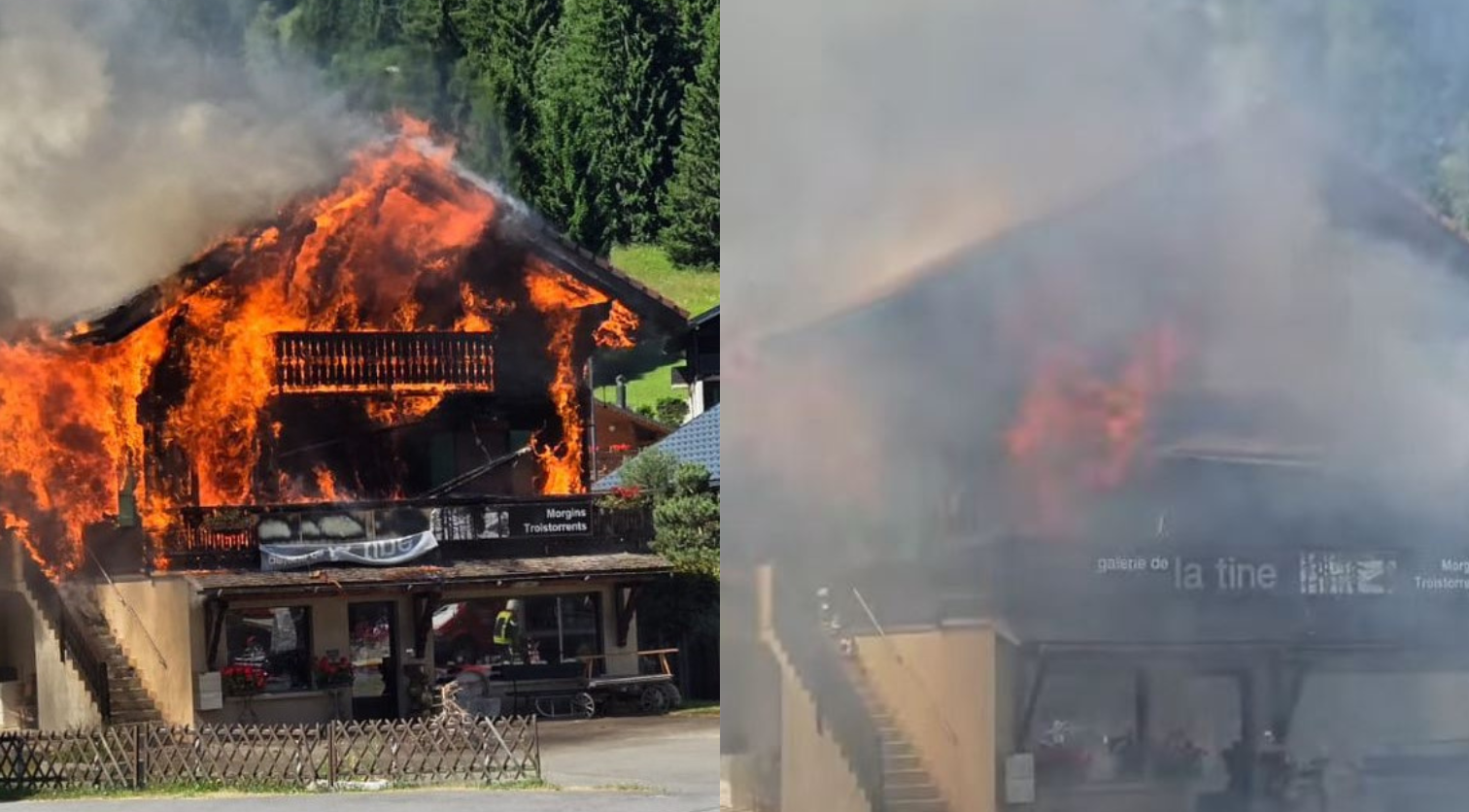 Chalet en flammes à Morgins