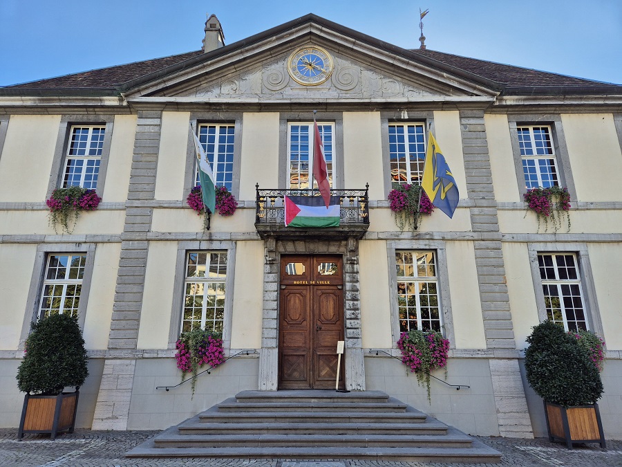 L'Hotel de Ville de Vevey affichera un drapeau palestinien à son balcon