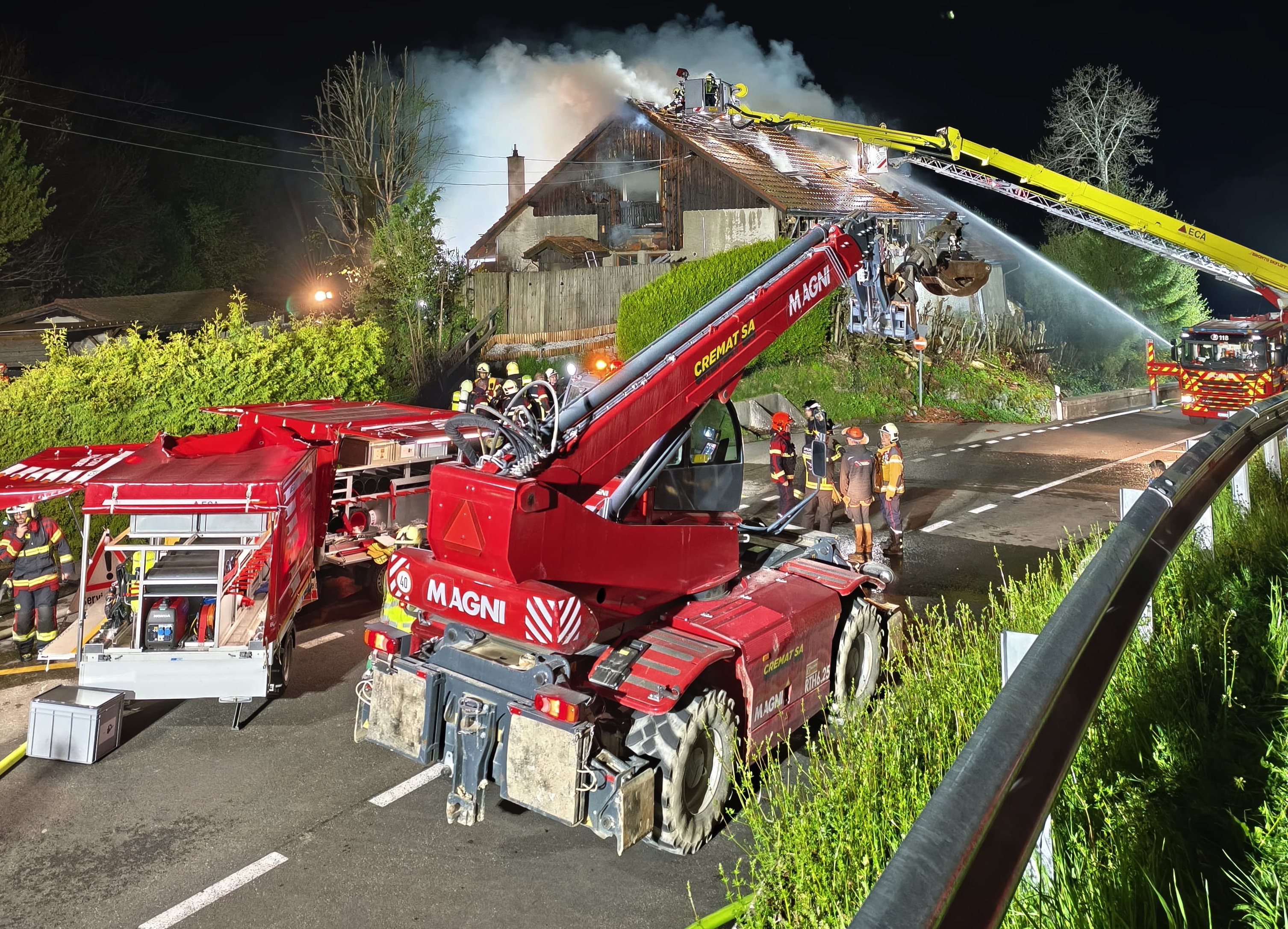 Une ferme part en flammes à Corsier-sur-Vevey