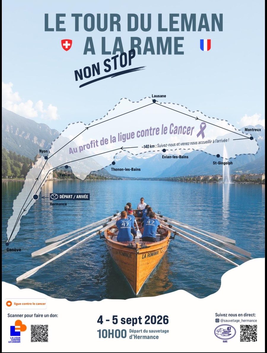 Faire le tour du Léman sur un canot de sauvetage traditionnel d'une traite: c'est le défi fou que se sont lancés 27 rameurs