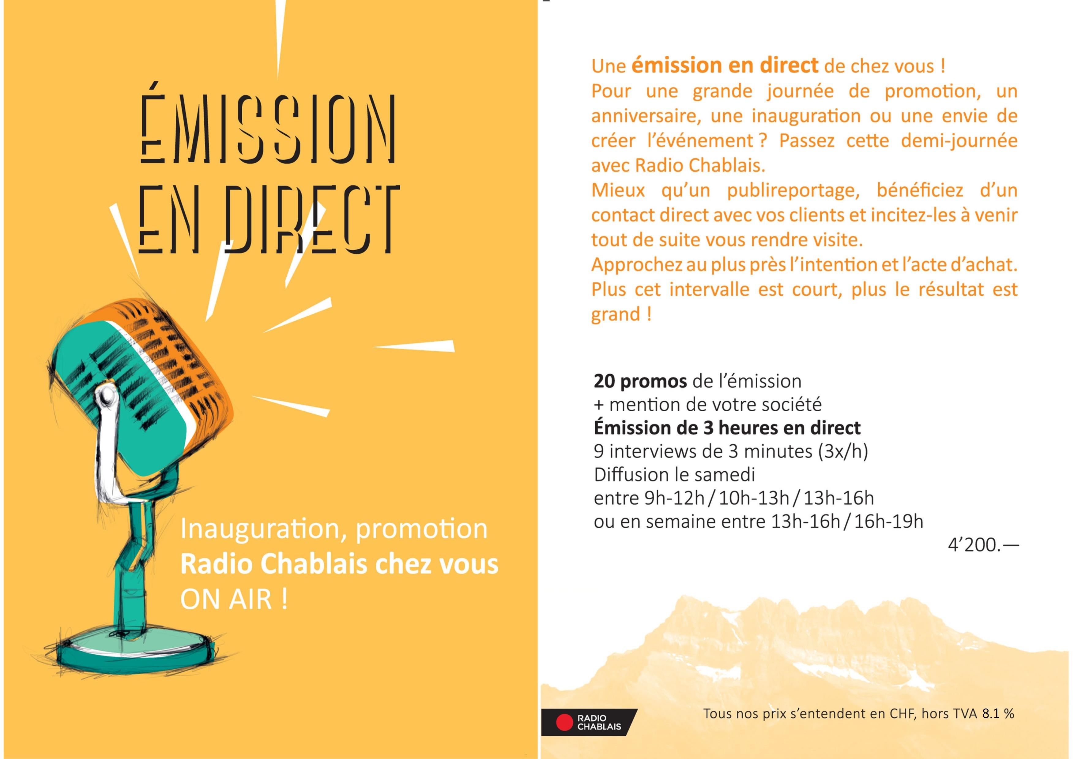 Prix émission en direct